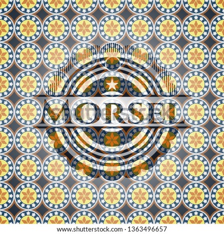 Morsel arabesque style emblem. arabic decoration.