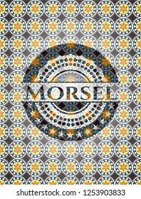 Morsel arabic badge. Arabesque decoration.