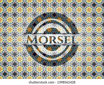 Morsel arabic badge. Arabesque decoration.