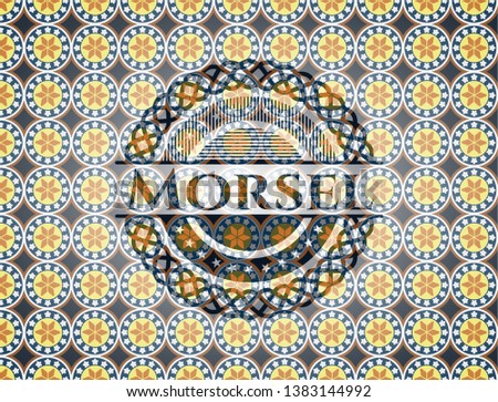 Morsel arabic badge. Arabesque decoration.