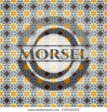 Morsel arabic style emblem. Arabesque decoration.