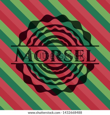 Morsel christmas badge background. Vector Illustration. Detailed.