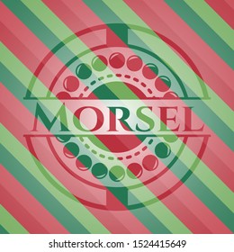 Morsel christmas colors emblem. Vector Illustration. Detailed.