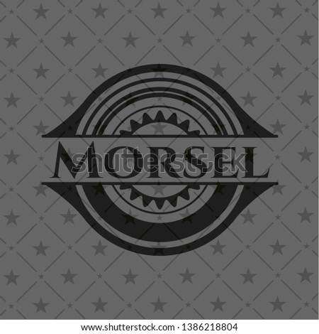 Morsel dark badge. Vector Illustration. Detailed.