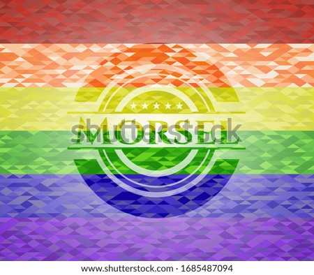 Morsel lgbt colors emblem. Vector Illustration. Mosaic.