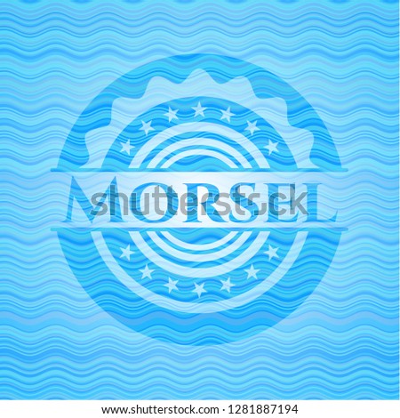 Morsel light blue water wave badge.