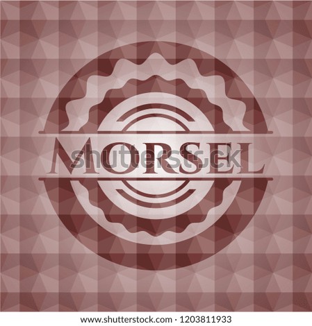 Morsel red geometric emblem. Seamless.