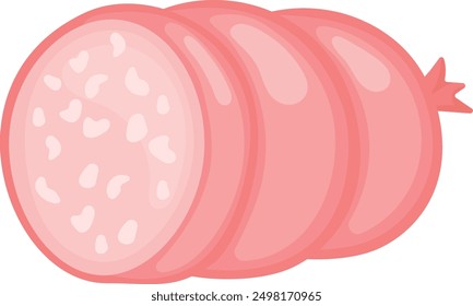 Mortadella cartoon icon. Tasty traditional meat product