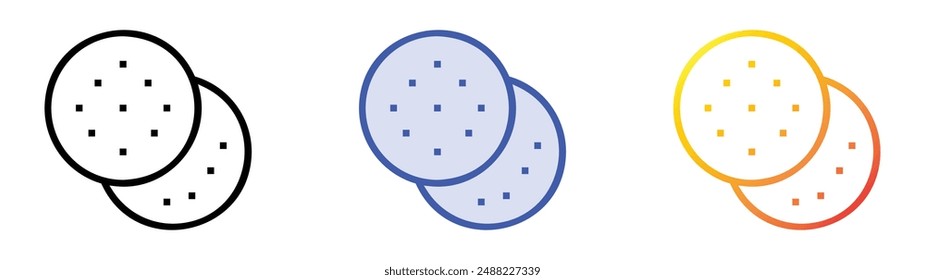 mortadella icon. Linear, Blue Fill and Gradient Style Design Isolated On White Background