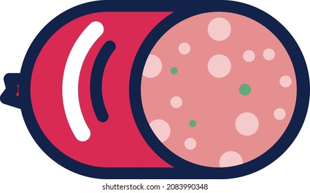 Mortadella illustration icon design flat food