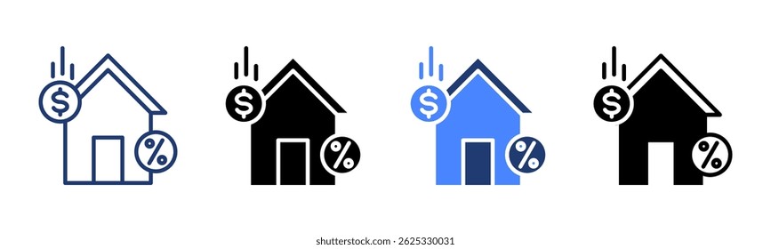 Mortage Loan icon sheet coleção de vários estilos