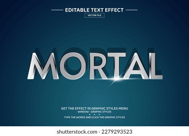 Mortal 3D editable text effect template