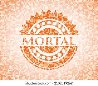 Mortal abstract orange mosaic emblem 