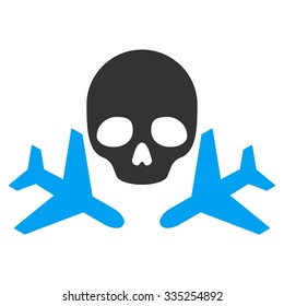 Mortal Airplanes vector icon. Style is flat symbol, rounded angles, white background.