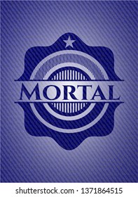 Mortal badge with jean texture