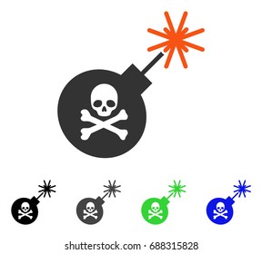 Mortal Bomb flat vector pictograph. Colored mortal bomb gray, black, blue, green pictogram variants. Flat icon style for graphic design.