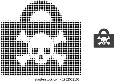 Mortal case halftone dotted icon illustration. Halftone array contains circle points. Vector illustration of mortal case icon on a white background. Flat abstraction for mortal case object.