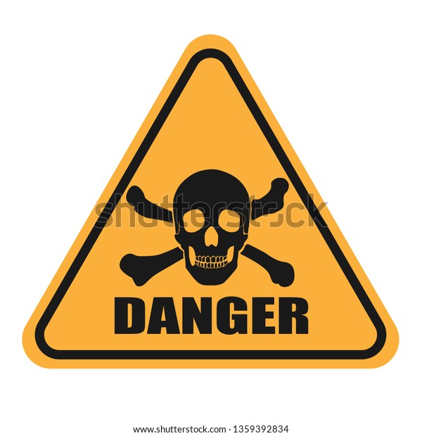 Mortal Danger Warning Icon Black Silhouette Stock Vector (Royalty Free ...