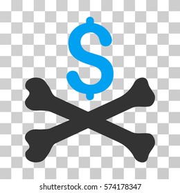 Mortal Debt icon. Vector illustration style is flat iconic bicolor symbol, blue and gray colors, transparent background. Designed for web and software interfaces.