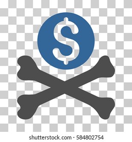 Mortal Debt icon. Vector illustration style is flat iconic bicolor symbol, cobalt and gray colors, transparent background. Designed for web and software interfaces.