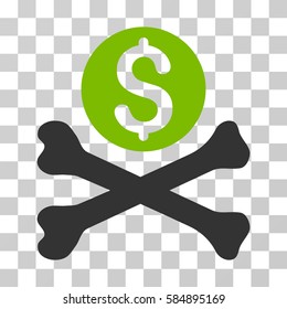 Mortal Debt icon. Vector illustration style is flat iconic bicolor symbol, eco green and gray colors, transparent background. Designed for web and software interfaces.