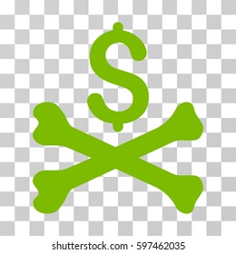 Mortal Debt icon. Vector illustration style is flat iconic symbol, eco green color, transparent background. Designed for web and software interfaces.