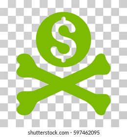 Mortal Debt icon. Vector illustration style is flat iconic symbol, eco green color, transparent background. Designed for web and software interfaces.