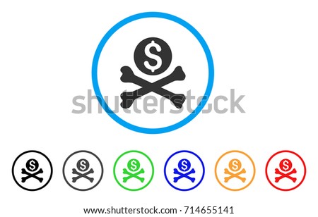 Mortal Debt icon. Vector illustration style is a flat iconic mortal debt gray rounded symbol inside light blue circle with black, gray, green, blue, red, orange color additional versions.