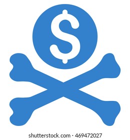 Mortal Debt icon. Vector style is flat iconic symbol with rounded angles, cobalt color, white background.