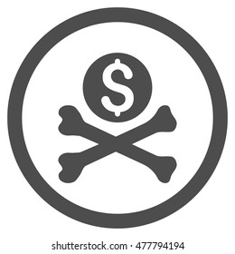 Mortal Debt rounded icon. Vector illustration style is flat iconic symbol, gray color, white background.