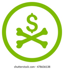 Mortal Debt rounded icon. Vector illustration style is flat iconic symbol, eco green color, white background.