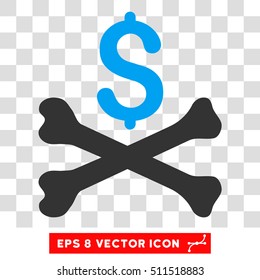 Mortal Debt vector icon. Image style is a flat blue and gray pictogram symbol.