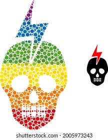 Mortal electricity composition icon of circle elements in different sizes and spectrum color tones. A dotted LGBT-colored mortal electricity for lesbians, gays, bisexuals, and transgenders.