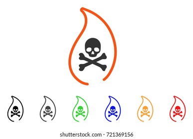 Mortal Flame icon. Vector illustration style is a flat iconic mortal flame symbol with black, gray, green, blue, red, orange color additional versions. Designed for web and software interfaces.