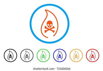 Mortal Flame rounded icon. Style is a flat mortal flame orange symbol inside light blue circle with black, gray, green, blue, red, orange variants. Vector designed for web and software interfaces.