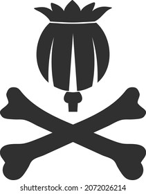 Icono de opio moral con estilo plano. Imagen aislada de un icono de opio mortal vectorial en un fondo blanco.