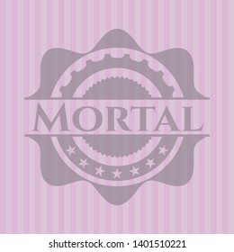 Mortal pink emblem. Vector Illustration. Detailed.