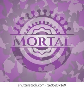 Mortal pink on camouflage pattern. Vector Illustration. Detailed.