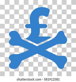 Mortal Pound Debt vector pictograph. Illustration style is a flat iconic cobalt symbol on a transparent background.