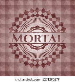 Mortal red seamless geometric pattern emblem. Seamless.