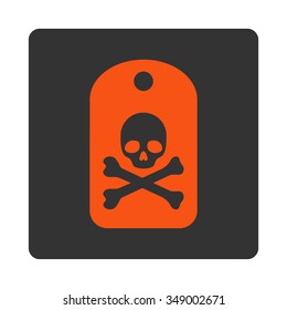 Mortal Sticker vector icon. Style is flat rounded square button, orange and gray colors, white background.