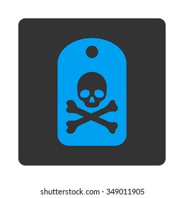 Mortal Sticker vector icon. Style is flat rounded square button, blue and gray colors, white background.