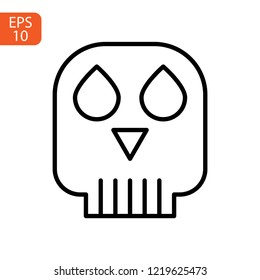 Mortal symbol skull and bones isolated on white background. Abstract sign vector illustration