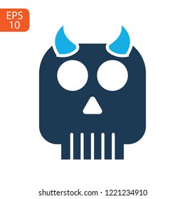 Mortal symbol skull and bones isolated on white background. Abstract sign vector illustration