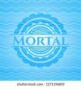 Mortal water wave representation style badge.