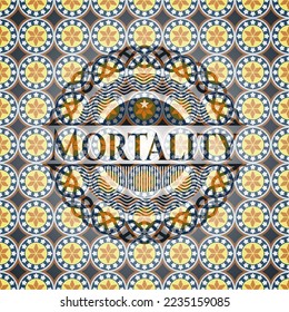 Mortality arabesque emblem background. arabic decoration. 