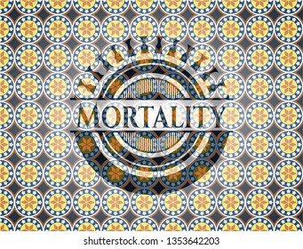 Mortality arabesque style badge. arabic decoration.