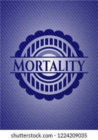 Mortality badge with jean texture