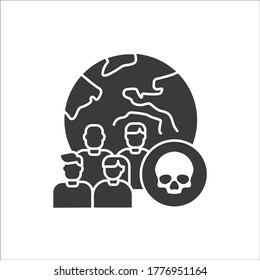 Mortality black glyph icon. Social problem concept. Sign for web page, mobile app, banner, social media