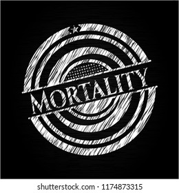 Mortality chalk emblem written on a blackboard